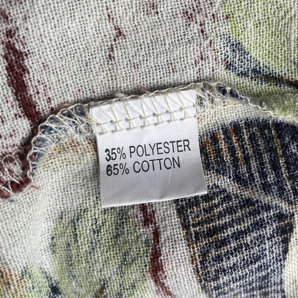 Cotton Blend Floral Plant Foliage Overalls Medium Button Straps Side Zipper - Picture 11 of 13